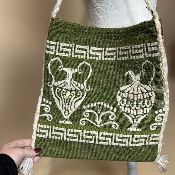 Vintage woven Greek style cross body bag - Picture 8 of 15